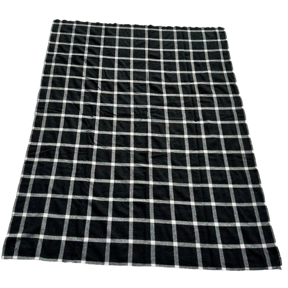 Vintage Wool/Woolen, Buffalo Check Black/White Heavy Thick Blanket - Picture 3 of 6